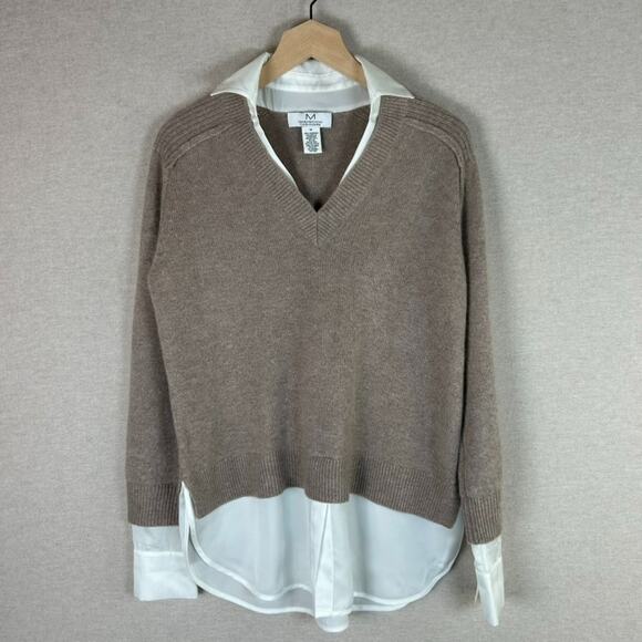 Magaschoni Womens 100% Cashmere Sweater Size M Luxury Old Money Office Career - Picture 1 of 9